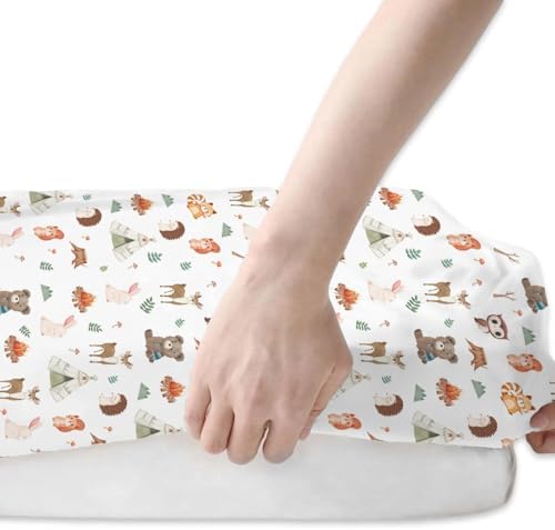 Camping Animals Baby Crib Sheets 52x28In 2 Pack