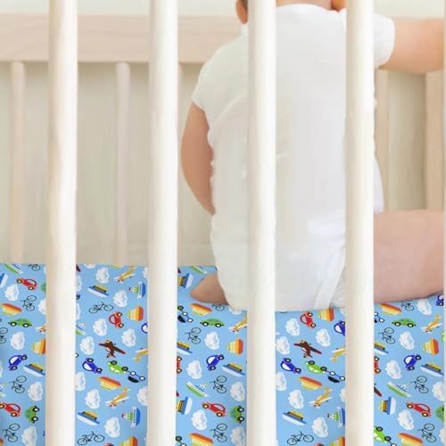 Blue Planes Baby Crib Sheets 52x28 Fitted 2 Pack 1