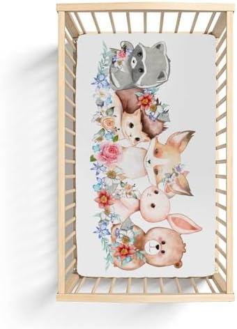 Cute Spring Animals Crib Sheets 52x28 Universal Fit