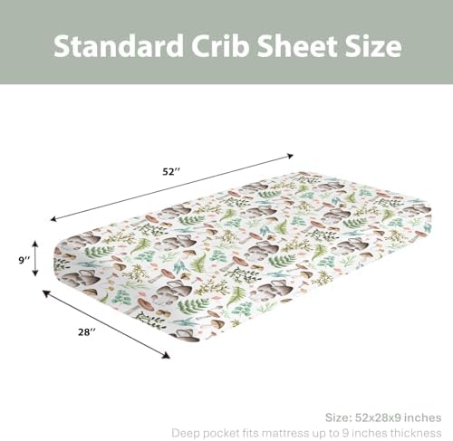 ZoUbqchY Vintage Mushroom Crib Sheets 52x28inch