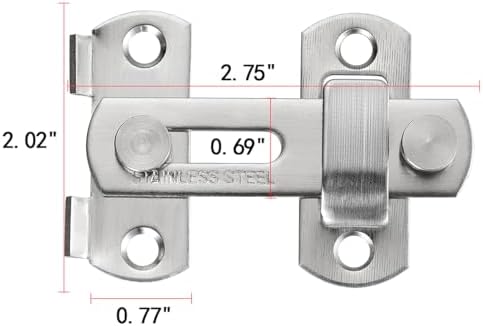 Wocoe 5 Pack Brushed Nickel Barn Door Latches 275 x 202