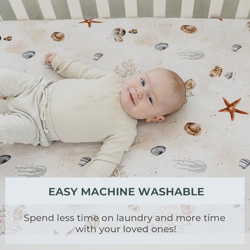 Pobibaby 2 Pack Pack N Play Sheets with Ocean Pattern