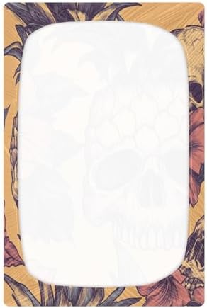 Gbjiemia Pineapple Skull Crib Sheets for Neutral Bassinet Play Sheets