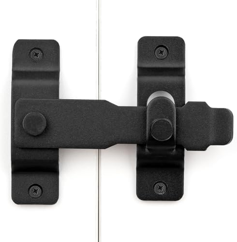 Wocoe 3-Pack Barn Door Latch - Matte Black Stainless Steel