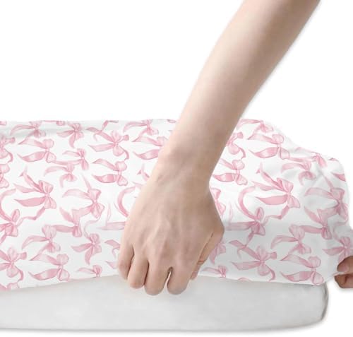 Pink Valentines Bows Crib Sheets 2 Pack