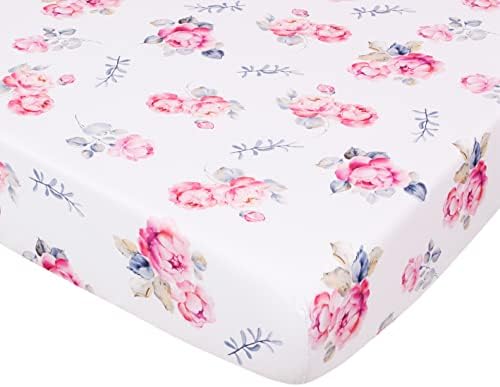Belsden Pack of 3 Floral Crib Sheets for Baby Girl