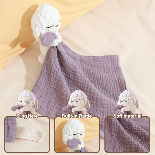 BBYP Lamb Animal Security Blanket Baby Rattle