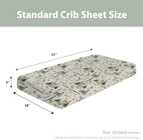 ZoUbqchY Baby Crib Sheets with Deer Paws Pattern