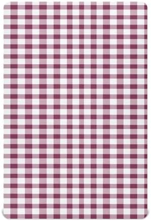 MNSRUU Crib Sheets for Boys Girls Maroon Gingham Pattern 1