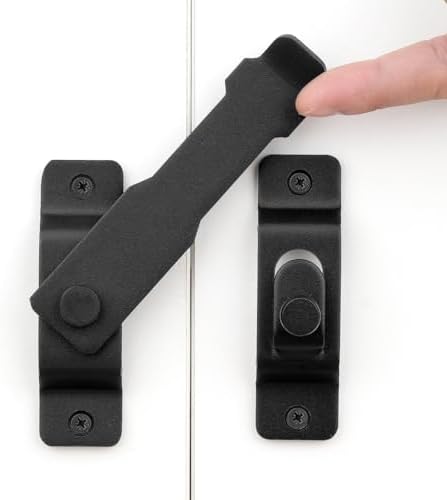 Wocoe 3-Pack Barn Door Latch - Matte Black Stainless Steel