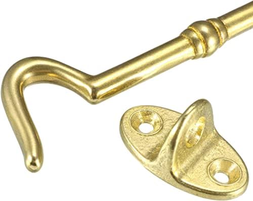 Golden Brass Hook and Eye Latch Gate Bolt 2pcs