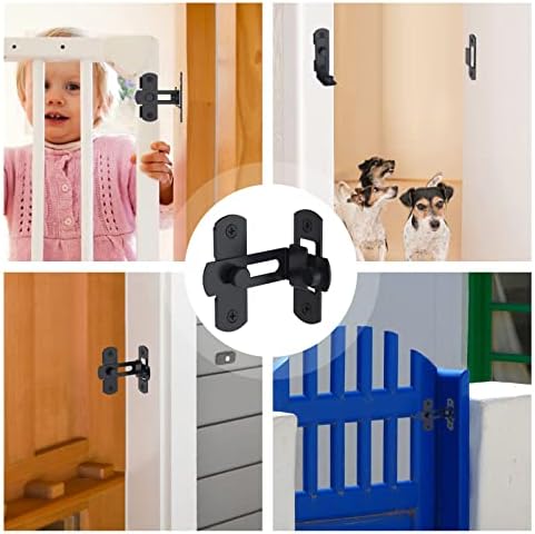 Mbotnee 90 Degree Barn Door Lock 2pcs Black