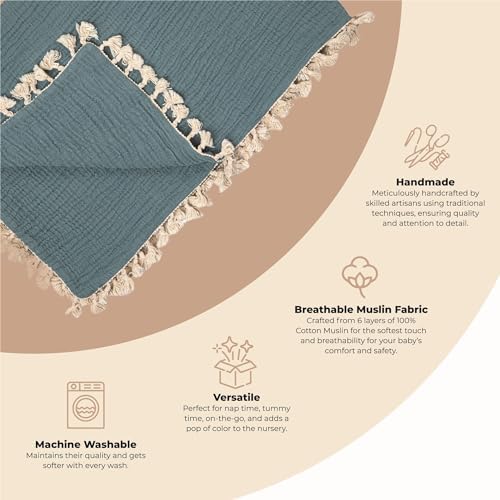 Crane Baby 6-Layer Muslin Swaddle Blanket 30 x 40