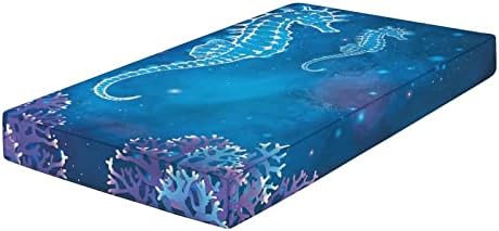 XISUNYA Decorative Crib Sheet Set 28x52x8 Pipefish Sea Creatures Print
