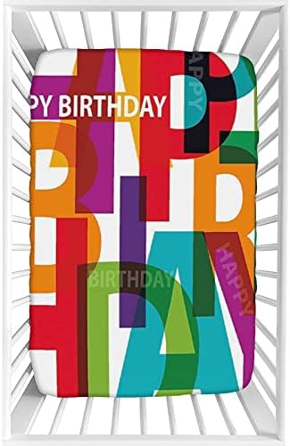 XISUNYA Vibrant Text Print Crib Sheet Set