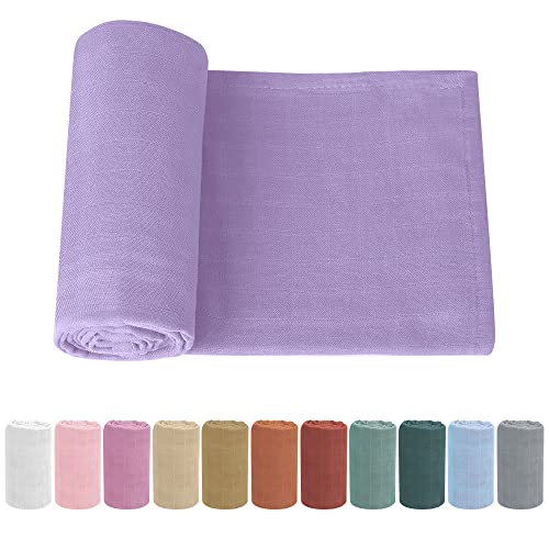 Knirose Newborn Swaddle Blanket 47x47 Inches Light Purple