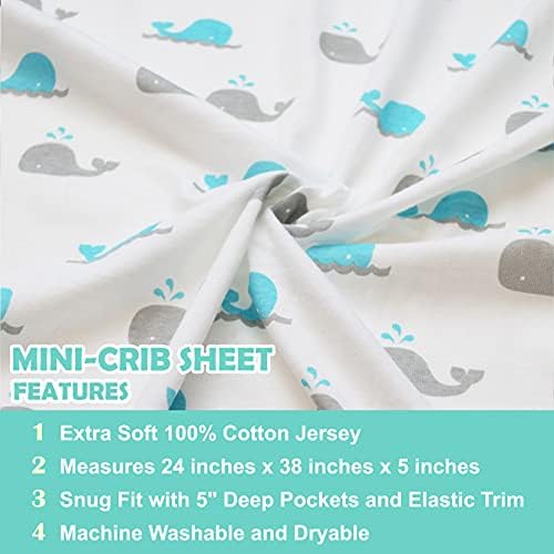 TL Care 100 Natural Cotton Mini Crib Sheet 38x24