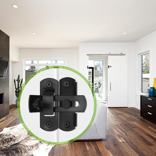 AUGHOA 90 Degree Barn Door Lock with Hook Design