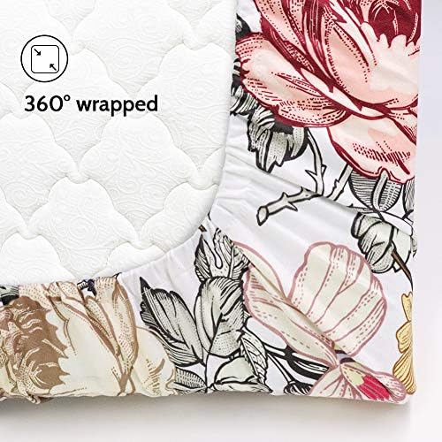 HNHUAMING Floral Crib Sheet and Bassinet Sheet 1