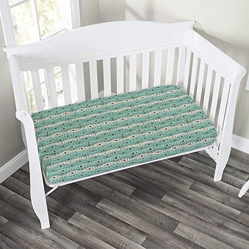 XISUNYA Turquoise Polka Dots Crib Sheet Set