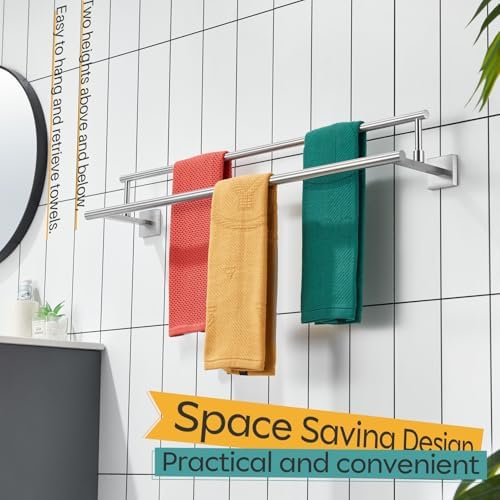 KOKOSIRI 32-Inch Double Towel Bar Brushed Nickel