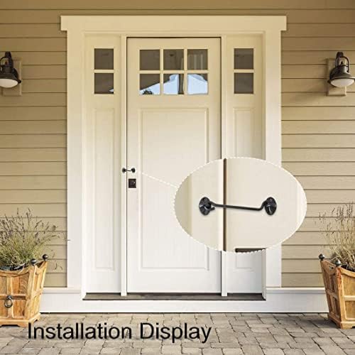 Stainless Steel Hook and Eye Latch for Gates Windows 2pcs Black Deadbolt