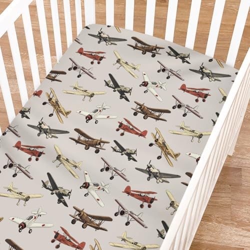 KASTLEE Vintage Airplane Crib Sheets 52x28