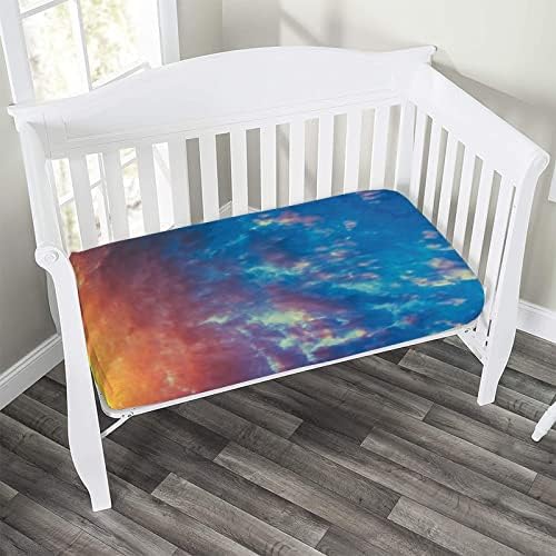 XISUNYA Decorative Crib Sheet Set Yellow Blue Microfiber 28x52