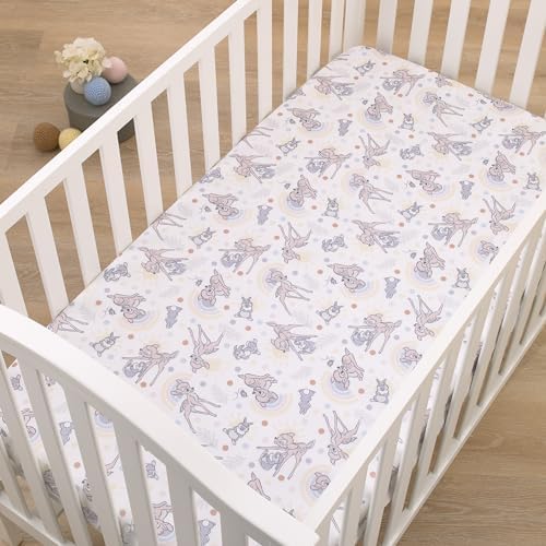 Disney Bambi Tan Gray White Crib Sheet