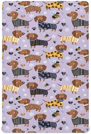 MNSRUU Crib Sheets for Boys Girls Purple Dog Fitted Playard Bedding