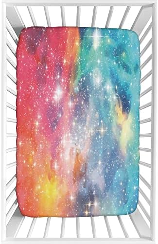 XISUNYA Decorative Crib Sheet Set 28x52x8 Galaxy Space Star Print