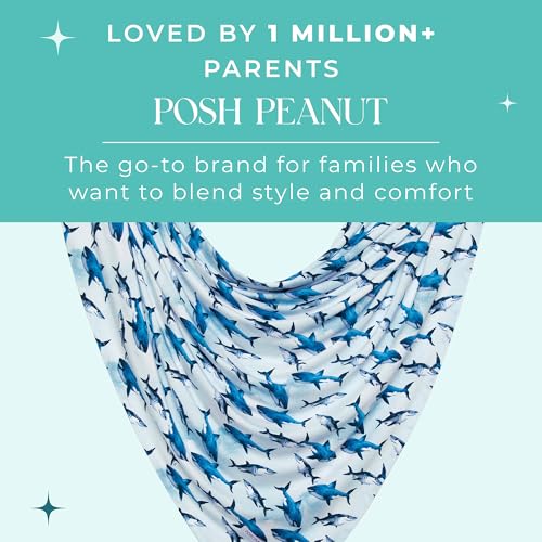 Posh Peanut Swaddle Blanket Beanie - Sharks Pattern