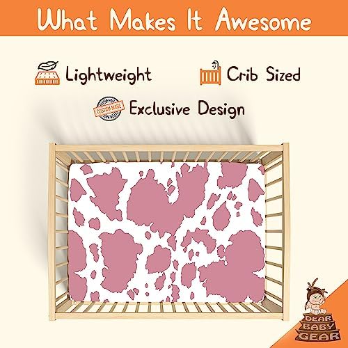 Dear Baby Gear Crib Sheets - Dusty Rose Pink Cow Hide Animal