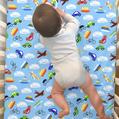 Blue Planes Baby Crib Sheets 52x28 Fitted 2 Pack 1