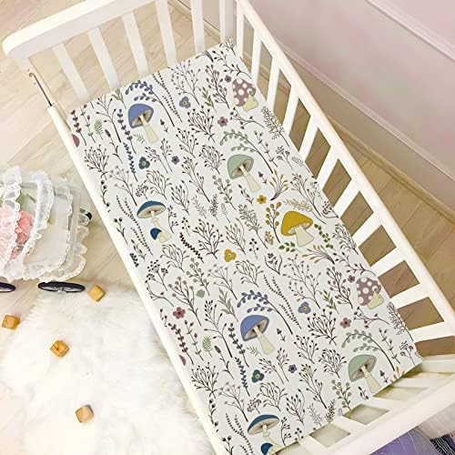 KICPOAY Fitted Crib Sheets with Wild Plants Pattern 1