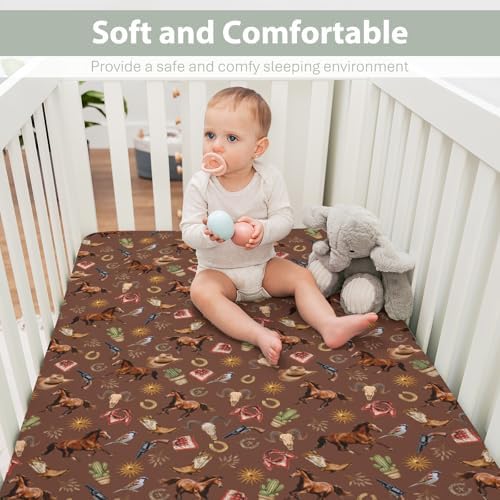 Western Cowboy Baby Crib Sheets 52x28 Inch