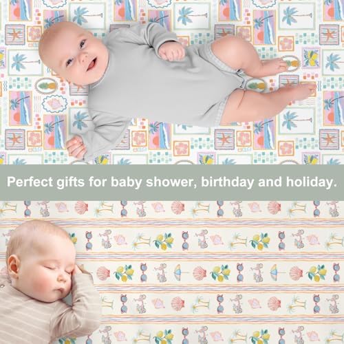 Bright Summer Beach Girly Crib Sheets 2 Pack 1