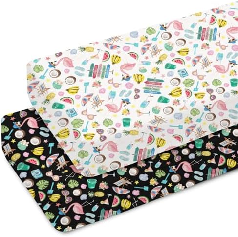 Flamingo Tropical Baby Crib Sheets 2 Pack 52x28