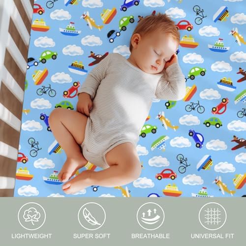 Blue Planes Baby Crib Sheets 52x28 Fitted 2 Pack 1