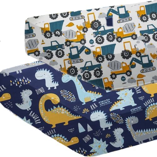 Aisawate 2 Pack Navy Dinosaur Crib Sheets