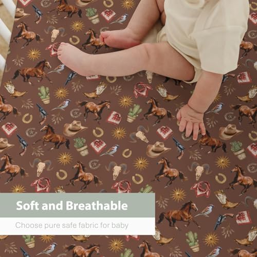 Western Cowboy Baby Crib Sheets 52x28 Inch