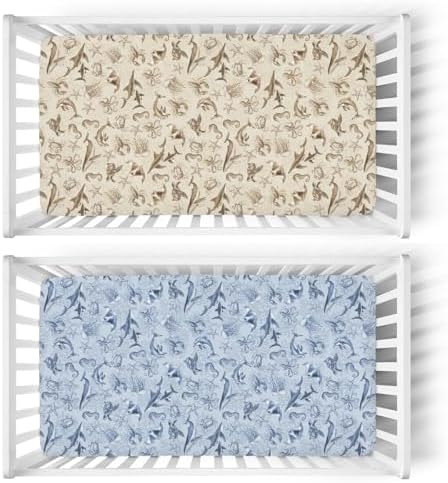 Retro Sea Animals Crib Sheet 52x28x9 Fitted