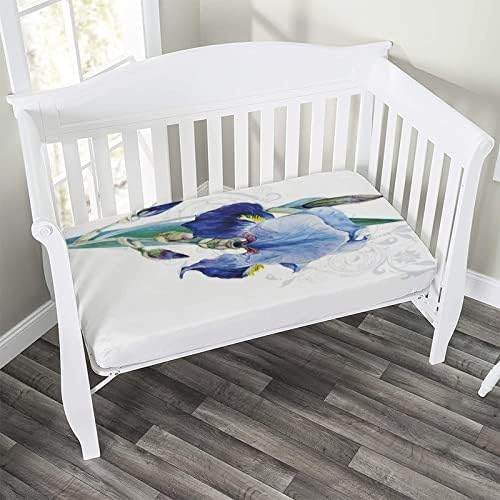 XISUNYA Decorative Crib Sheet Set Navy Blue Teal 28x52x8