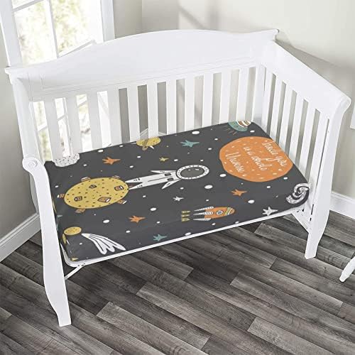 XISUNYA Decorative Crib Sheet 28x52 Outer Space Microfiber Set