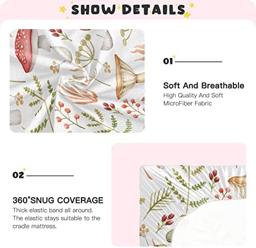 Kigai Mushroom Twig Crib Sheet for Girls and Boys