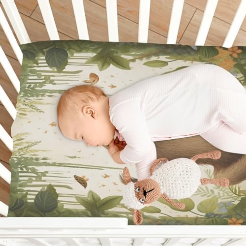 Jihqo Forest Sloth Crib Sheets for Pack N Play