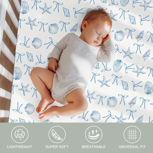 Ocean Seashell Crib Sheets 2 Pack for Boy Girl