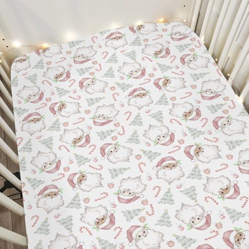 Christmas Santa Crib Sheet 52x28 for Baby Boy Girl