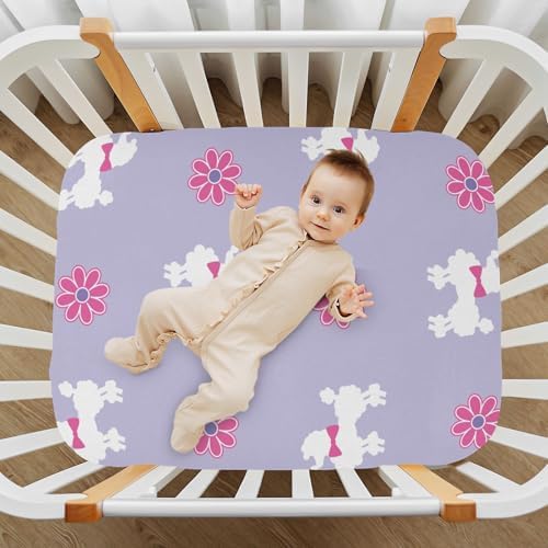 Gbjiemia Crib Sheets Poodle Pattern for Boys Girls