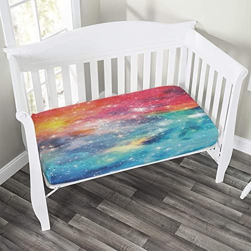 XISUNYA Decorative Crib Sheet Set 28x52x8 Galaxy Space Star Print